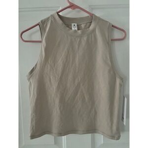 Yogalicious Airlite Melissa Crop Tank Top Beige Tan Womens Large NWT